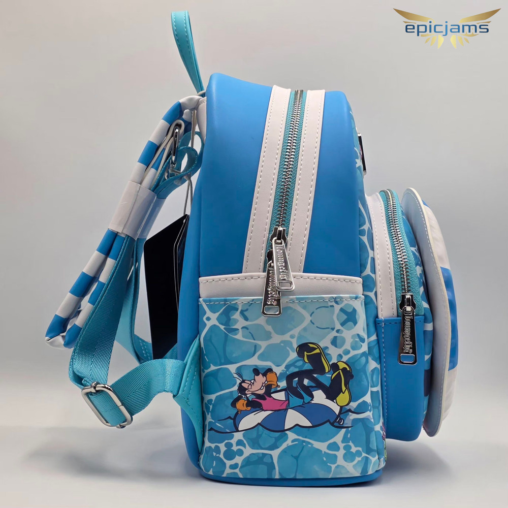 Loungefly Disney Goofy Floatie Ocean Fish Blue Mini Backpack New - Picture 5 of 8
